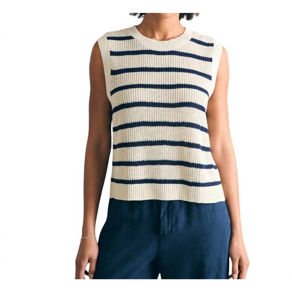 NEW FAHERTY miramar muscle tank top in montauk stripe